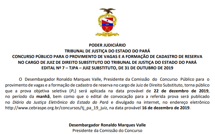Concurso TJ PA: Prova objetiva já tem nova data marcada para realização! 1 TJ PA