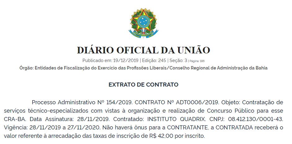 Concurso CRA-BA: Banca organizadora é definida e edital pode ser divulgado! 1 CRA BA