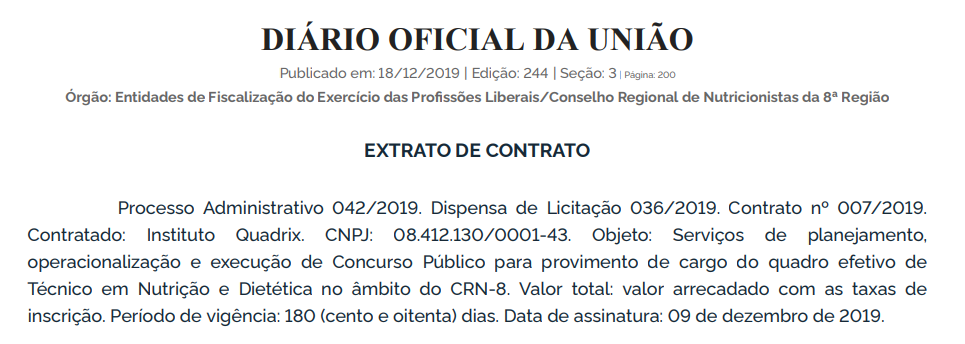 Concurso CRN8: Banca organizadora do certame é escolhida! 1 CRN 8