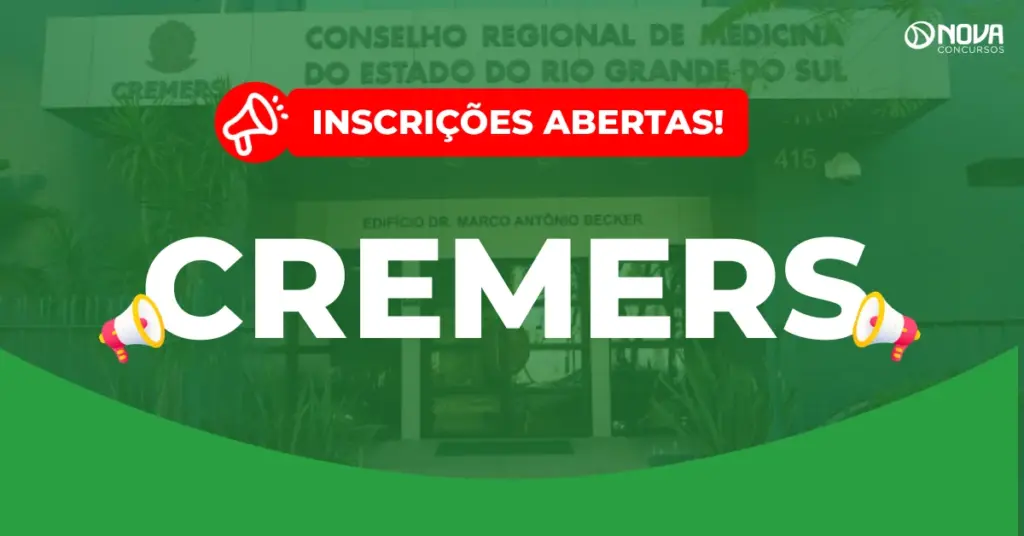 Concurso CREMERS: Iniciais de até R$ 18,8 mil; inscrições abertas!