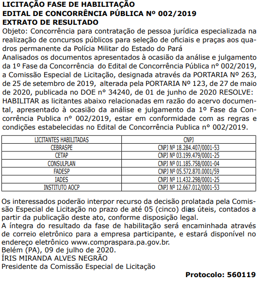 Concurso PM PA: Veja as bancas organizadoras habilitadas na licitação! 1 PM PA