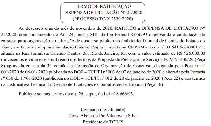 Concurso TCE PI: Banca organizadora é escolhida; novo edital está próximo! 1 TCE PI