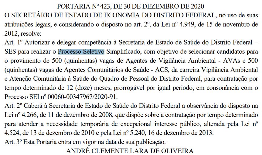 Concurso SES DF: Edital com oferta de 1.000 vagas está AUTORIZADO. Confira! 1 SES DF