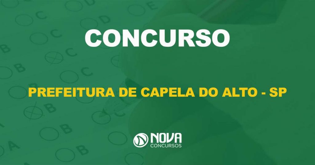 Concurso Prefeitura de Capela do Alto – SP: Edital publicado para Guarda Municipal!