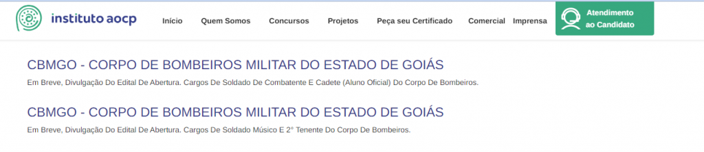 Concurso Bombeiros GO: Banca cria página de inscrição. Edital iminente! 1 image