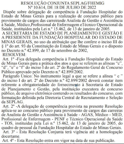 Concurso Fhemig: Fundação recebe atribuição para realizar um novo edital! 1 imagem 2