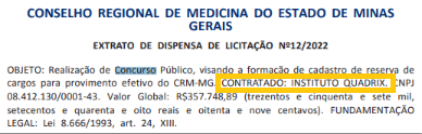 Concurso CRM MG 2022: Banca definida. Novo edital em breve! 1 documento