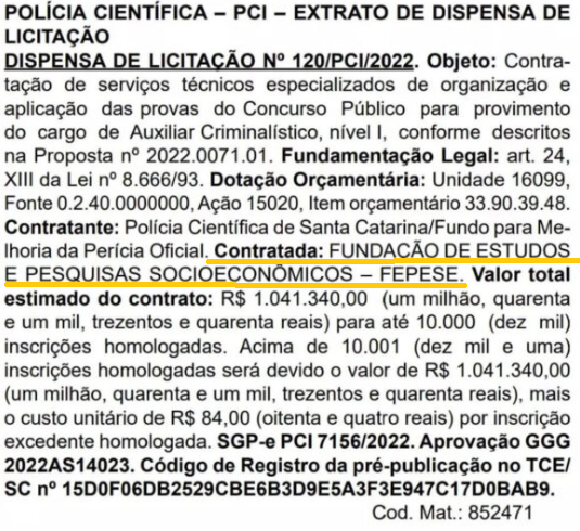 Concurso IGP SC: Fepese é a banca. Edital é iminente! 1 fesepe 1