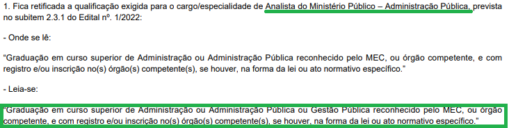 Concurso MPMG: Edital passa por nova retificação. Alteração no conteúdo e requisitos! 1 analista administração pública 1