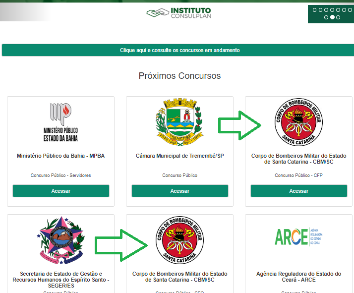 Concurso Bombeiros SC: Seleção aparece no site da banca. Edital nos próximos dias! 1 concurso instituto consulplan