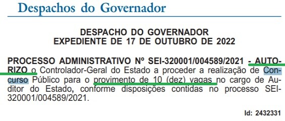 Concurso CGE RJ: Edital autorizado com vagas para Auditor! 1 despacho