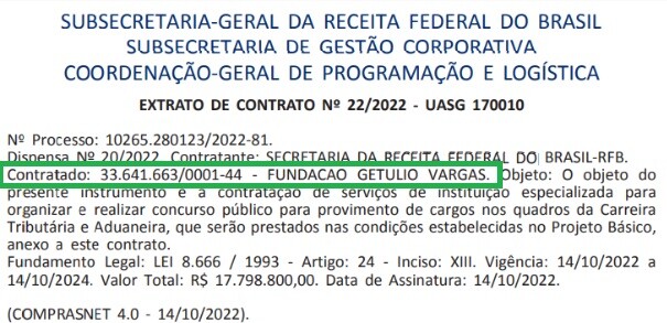 BOA NOTÍCIA - Fundação Getúlio Vargas vai realizar o VII concurso