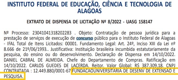 Concurso IFAL: Banca definida para um novo edital! 1 licitação fundeps