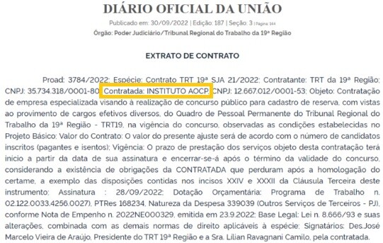 Concurso TRT AL: Instituto AOCP é definido com banca organizadora! 1 trt al banca contratada
