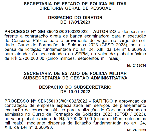 Concurso PMERJ: Edital cada vez mais próximo. Liberado verba para contratar banca! 1 contratação banca pmerj