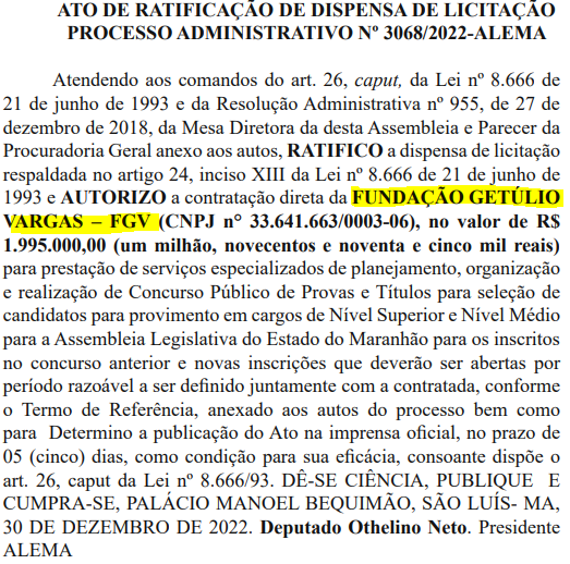 Concurso ALEMA: FGV é confirmada banca. Edital em janeiro! 1 image 8