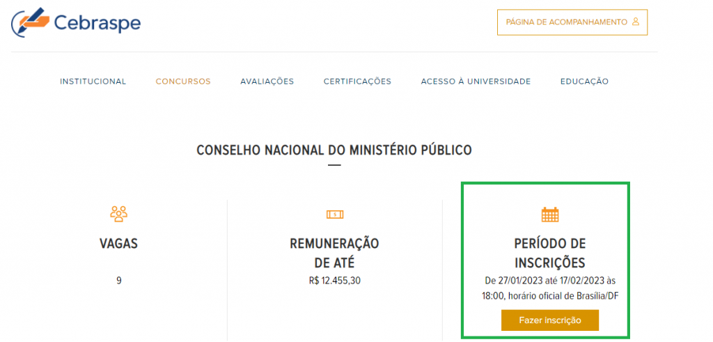 Concurso CNMP: Passo a passo de como fazer a inscrição! 1 inscrições 1