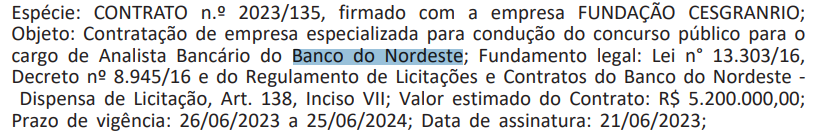 Concurso Banco do Nordeste: Banca definida e edital iminente. 500 vagas! 1 contrato cesgranrio e bnb