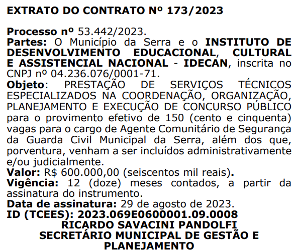 Concurso Guarda Municipal Da Serra ES 