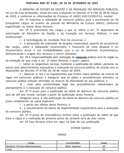 Concurso MinC: Novo edital com 50 vagas autorizado pelo MGI! 1 image 33 1