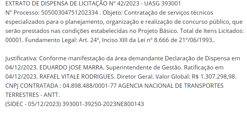 Concurso ANTT 2023: Conheça quais as bancas estão na disputa! 1 image 2023 12 06t053613 911