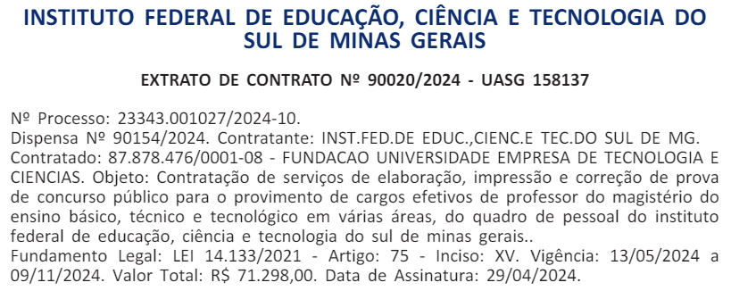 Concurso IFSULDEMINAS: Banca definida. Edital iminente para Professor! 1 banca ifsuldeminas
