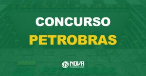 fachada do edifício sede da petrobras com texto sobre a imagem escrito concurso Petrobras