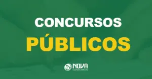 Pessoa escrevendo em assinalando gabarito de prova da Cesgranrio com um lápis com texto sobre a imagem Concursos Públicos