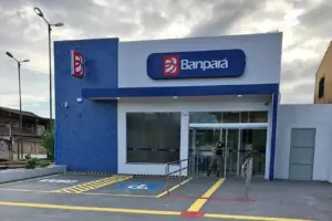 Foto da entrada do banco do Estado do Pará do concurso Banpará