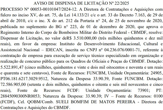 Concurso Bombeiros DF 2025: Banca definida! 5 mil vagas! 1 Concurso Bombeiros DF Banca
