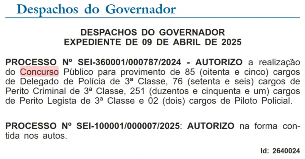 Concurso Polícia Civil RJ: Comissão formada! 414 vagas! 1 Autorização do concurso Polícia Civil RJ!