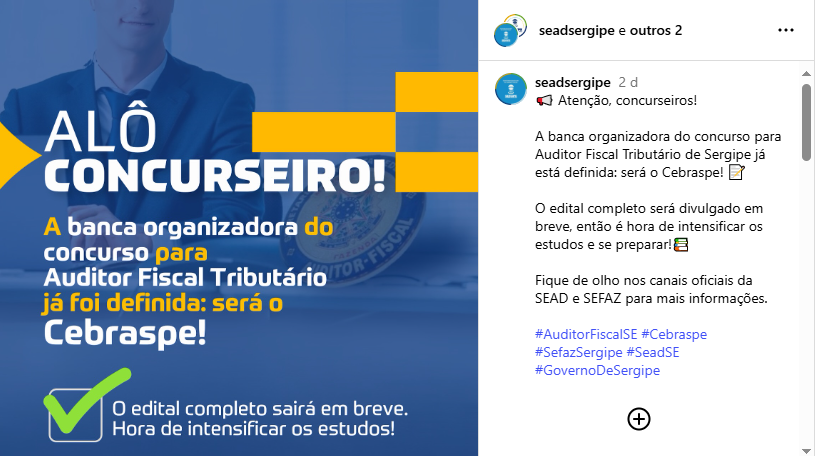 Concurso Sefaz SE: Banca definida! 50 vagas! 1 Concurso Sefaz SE Banca Definida