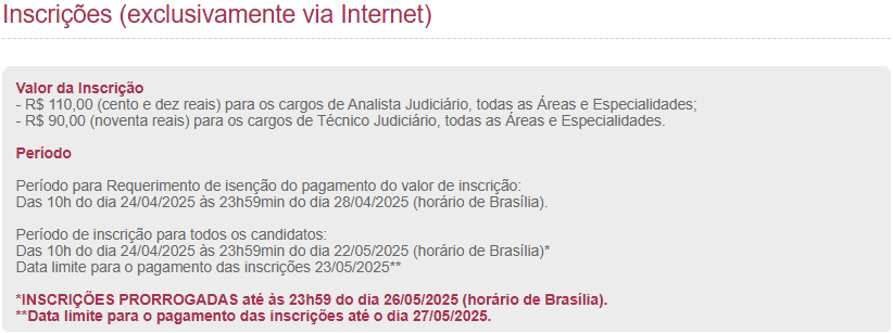 Concurso TRT SP tem inscrições prorrogadas! Confira o cronograma! 1 Inscricoes concurso TRT SP
