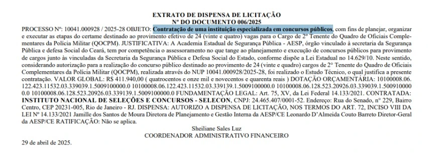 Concurso PM CE Oficial: Banca definida! Edital em breve! 1 Banca organizadora do concurso PM CE Oficial foi definida!