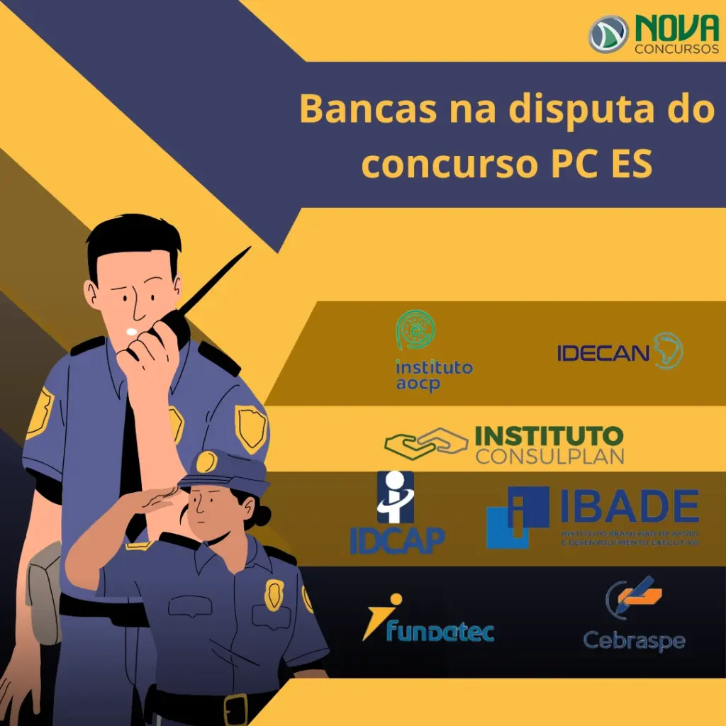 Concurso PC ES: 7 bancas estão na disputa pela organização! 1 bancas na disputa pela organizacao do concurso PC ES