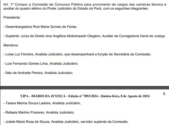 Concurso TJ PA: Comissão formada! Inicial de R$16 mil! 1 Comissão organizadora do concurso TJ PA foi formada!