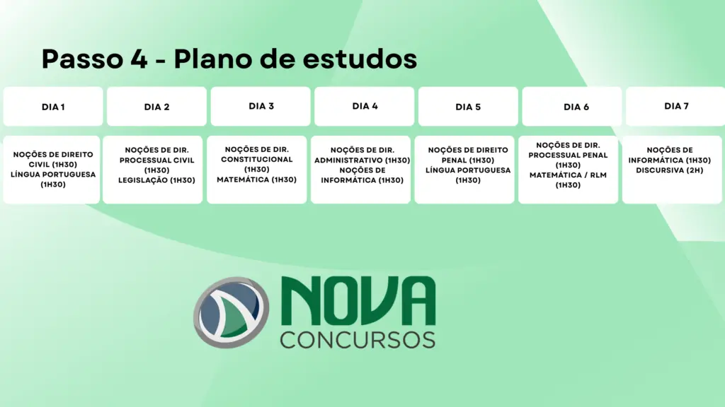 Plano de estudos do Concurso TJPR Técnico Judiciário