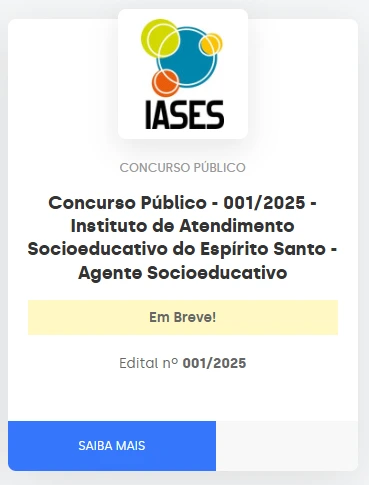 Página da banca Idcap do concurso Iases ES
