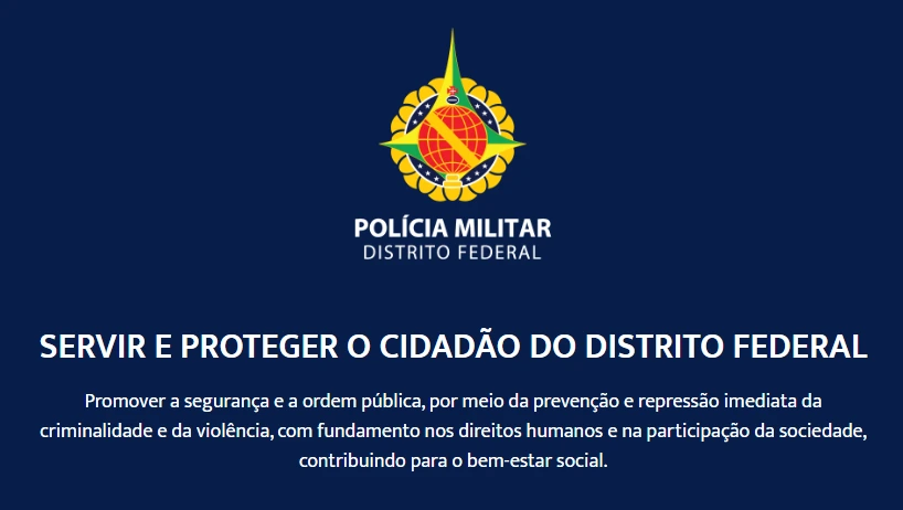 Página oficial da Polícia Militar do Distrito Federal do concurso PM DF