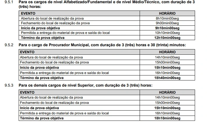 Concurso Prefeitura de Camboriú: Edital publicado! Salário de R$9 mil! 6 Cronograma da prova do concurso Prefeitura de Camboriú!