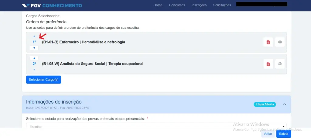 CNU 2025: Guia completo para fazer a inscrição! 4 Quarta etapa de inscrição no CNU 2025