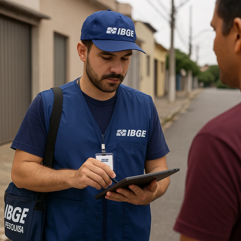 Agente do concurso IBGE temporários atuando