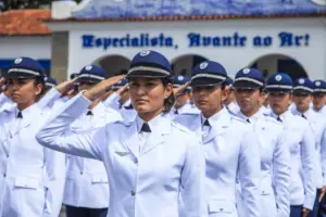fotografia de soldados da aeronáutica batendo continência