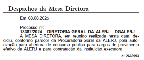 Concurso Alerj foi autorizado!