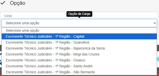 Terceiro passo para se inscrever no concurso TJ SP nível médio