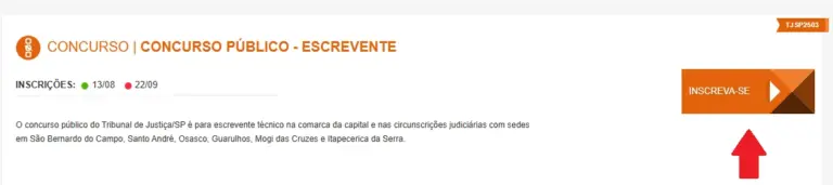 Primeiro passo para se inscrever no concurso TJ SP nível médio