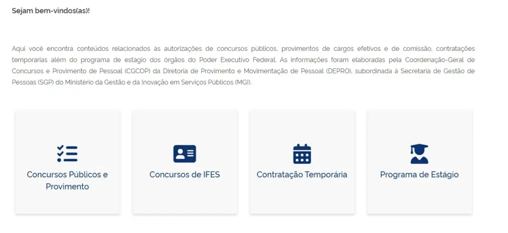 Página de concursos púlicos federais!