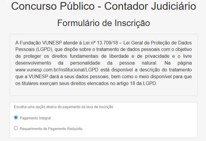 Passo 2 inscrição tj sp nível superior