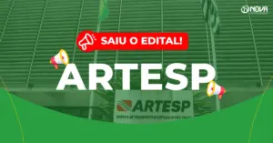 Concurso Artesp 2025: Edital publicado! 142 vagas! 4 Imagem com fachada da Agência de Transporte do Estado de São Paulo (ARTESP) e o texto “Saiu o edital! Concurso Artesp 2025”.