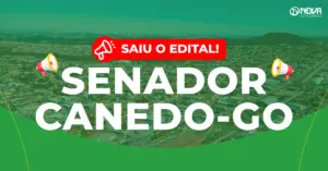Concurso Prefeitura de Senador Canedo: Edital publicado! 6.020 vagas! 2 Imagem com vista aérea da cidade de Senador Canedo e o texto “Saiu o edital! Concurso Prefeitura de Senador Canedo”.
